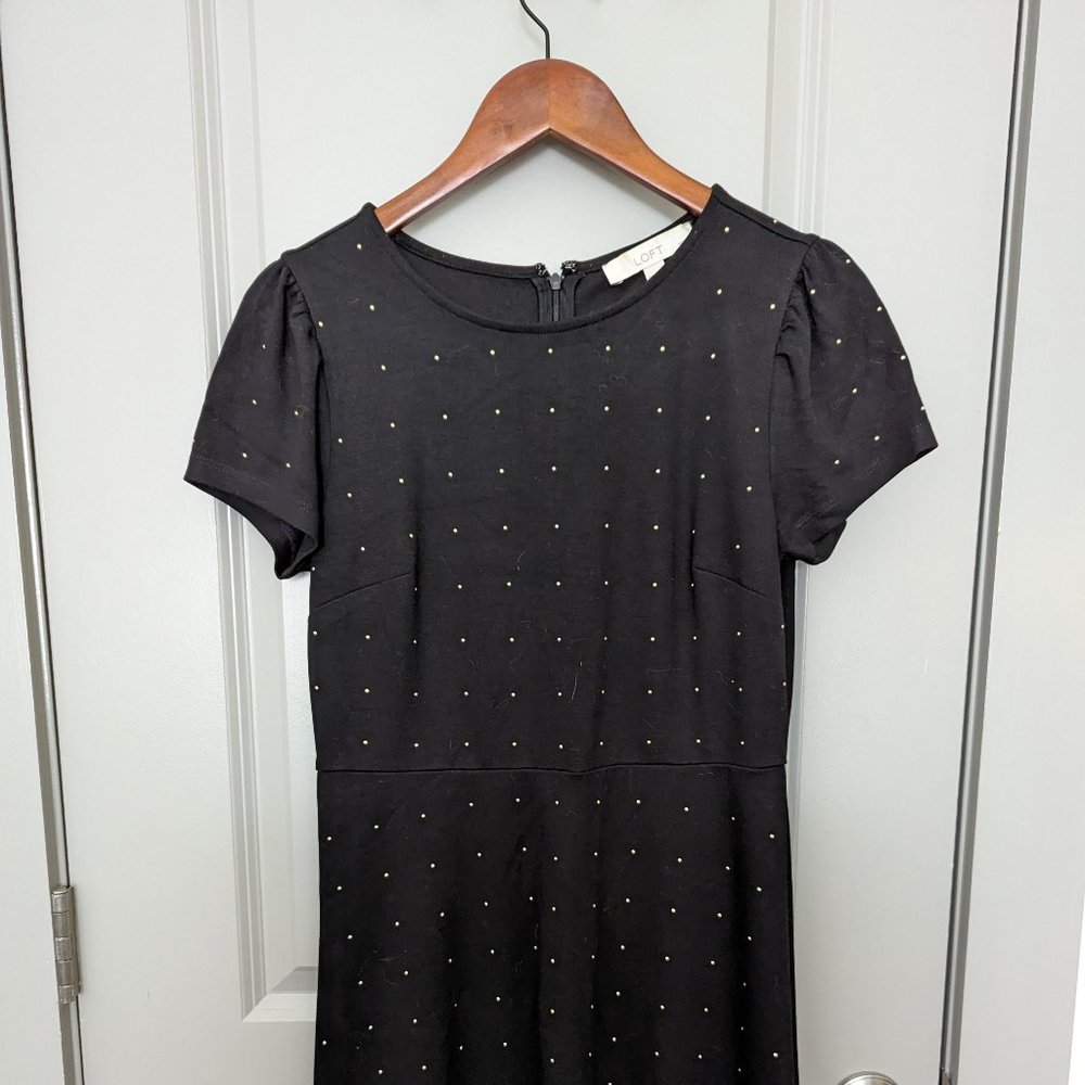 LOFT Studded Black Mini Dress, size 8P